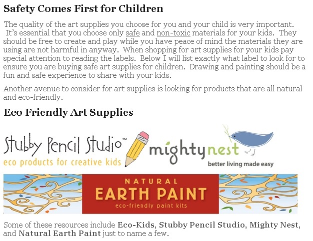 Art Supplies for Kids – New Page!